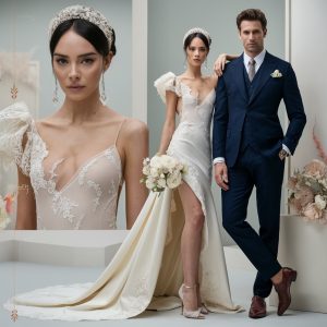 Fashion-inspired wedding portrait