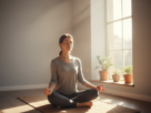 Person meditating in morning sunlight practicing daily habits to strengthen mental resilience and reduce stress.