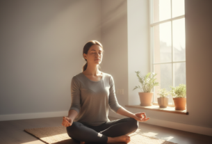 Person meditating in morning sunlight practicing daily habits to strengthen mental resilience and reduce stress.
